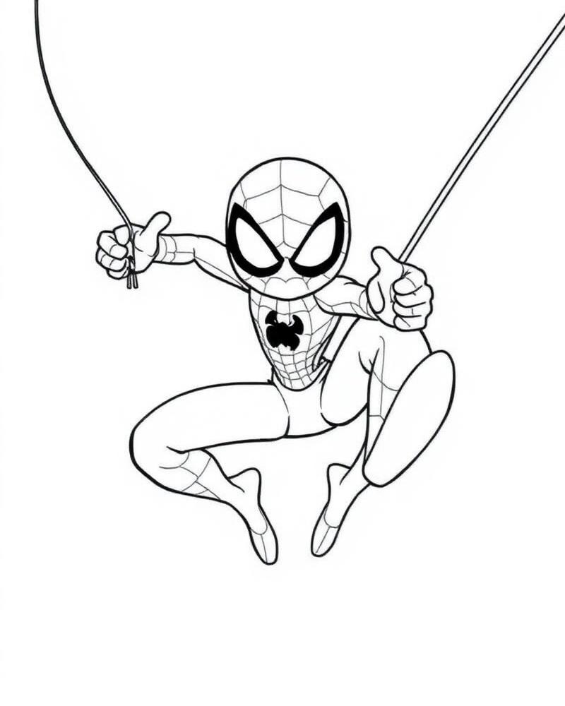 Desenho para colorir tema Homem-Aranha