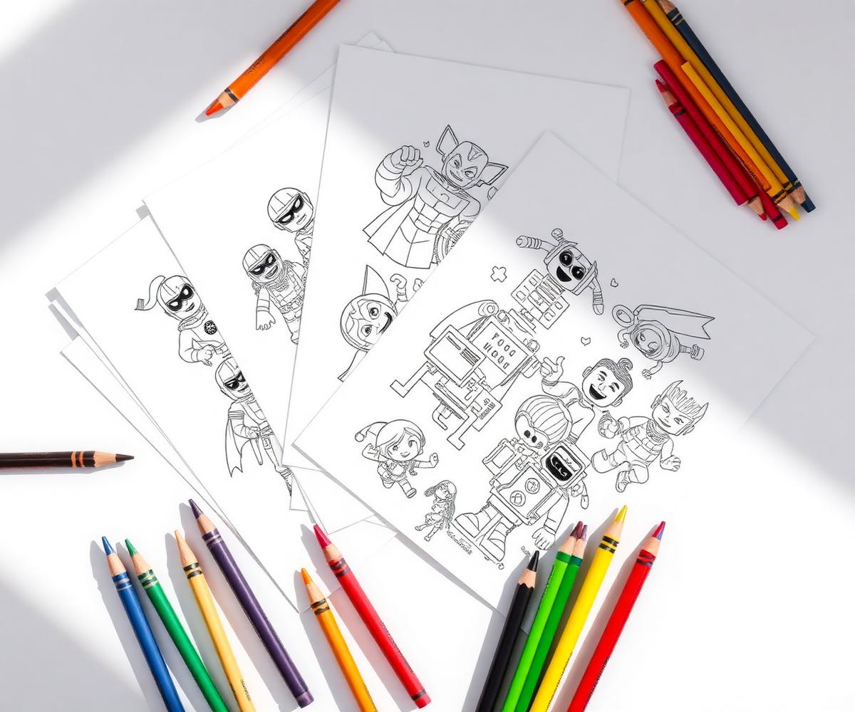 Mockup do kit digital de desenhos para colorir